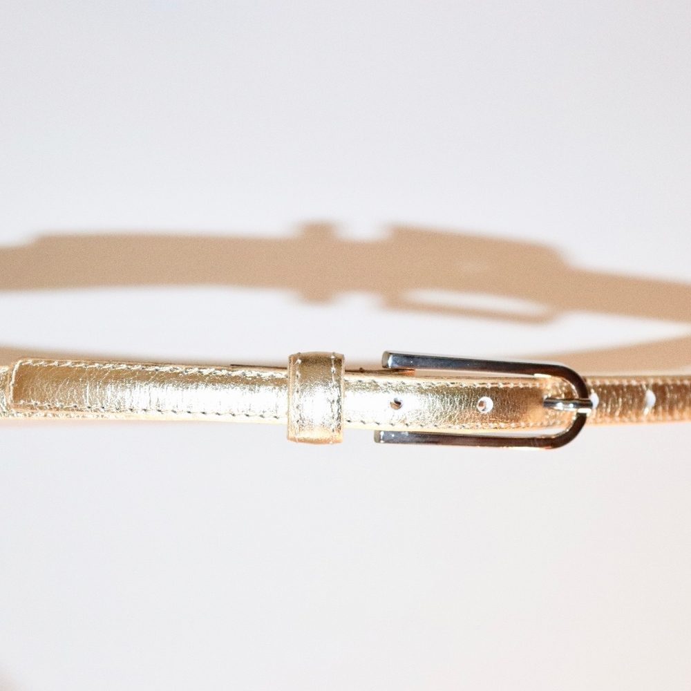 Gold Essential Metallic Leather Belt